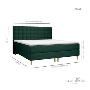 Boxspringbett Believe Grün - Breite: 160 cm