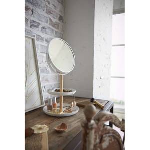 Miroir avec range bijoux intégré Tosca Acier / Frêne - Blanc