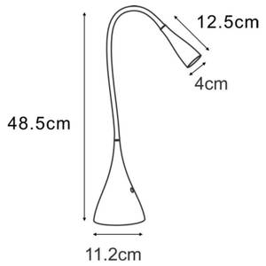 Schreibtischleuchte Zozy Noir - Matière plastique - 12 x 49 x 12 cm