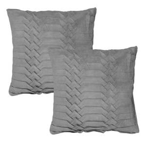 Lot 2 coussins gris plis géométriques Gris - Textile - 45 x 45 x 10 cm