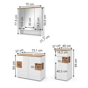 Badmöbel Set Eden 40112 Braun - Weiß - Holzwerkstoff - 73 x 64 x 21 cm