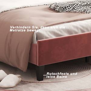 Polsterbett Aether Ⅵ Rot - Holzwerkstoff - Metall - Massivholz - Textil - 150 x 111 x 206 cm