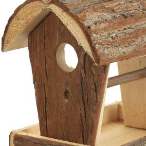 Holz Vogelfutterhaus zum Aufhängen Braun - Holzwerkstoff - 14 x 18 x 20 cm