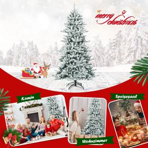 210cm Künstlicher Weihnachtsbaum Weiß - Kunststoff - 118 x 210 x 118 cm