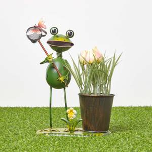 Gartenfigur Deko Frosch Grün - Metall - 16 x 31 x 16 cm