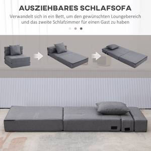 Einzel Schlafsofa 839-027V01CG Glas Grau