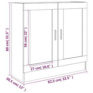 Vitrinenschrank 3005130-1 Eiche Grau Dekor - Höhe: 80 cm