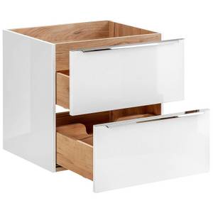 Badmöbel Set mit 2 Keramik-Aufsatzbecken Weiß - Holzwerkstoff - 140 x 190 x 48 cm
