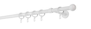Gardinenstange auf Maß wire-ball Weiß - Metall - 140 x 2 x 14 cm