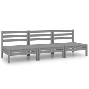 Garten-Lounge-Set Grau - Massivholz - Holzart/Dekor - 64 x 63 x 64 cm