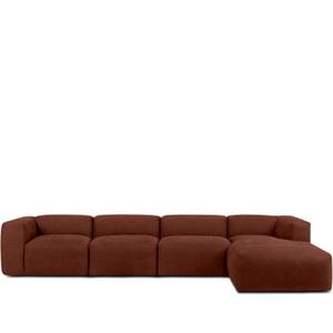 Ecksofa BUFFO 6-Sitzer Orange - Breite: 377 cm - Armlehne beidseitig montierbar - Ecke davorstehend rechts - Ottomane davorstehend rechts