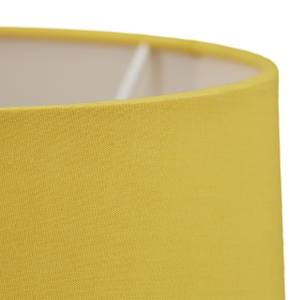 Lampe de table avec abat-jour Argenté - Jaune - Métal - Matière plastique - Textile - 22 x 44 x 22 cm