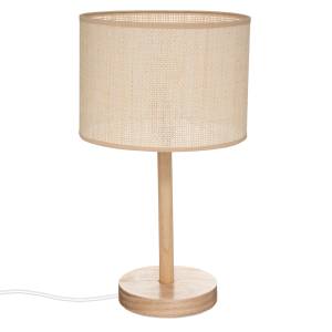 Lampe droite à poser Beige - Bois massif - 25 x 42 x 25 cm