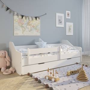 Kinderbett Dakota mit Schublade Weiß - Tiefe: 180 cm