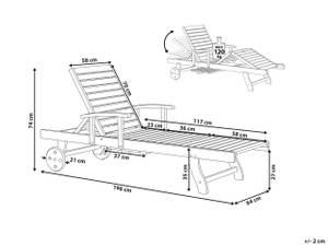 Chaise longue AMANTEA Chêne foncé