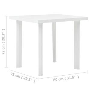 Gartentisch Weiß - Kunststoff - 80 x 72 x 80 cm