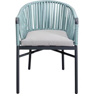 Chaise de jardin à accoudoirs Santanyi Bleu - Matière plastique - 57 x 76 x 62 cm