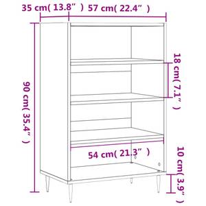 Highboard DE4530 Eiche Grau Dekor