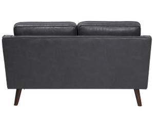 2-Sitzer Sofa LOKKA Dunkelgrau - Grau - Eiche Dunkel - Kunstleder