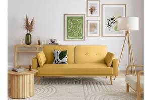 Canapé droit scandinave ELGA convertible Jaune