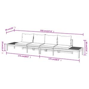 Banc de jardin (lot de 2) 3014466-1 Blanc crème