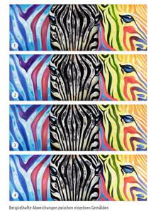 Tableau peint Psychedelic Zebra Bois massif - Textile - En partie en bois massif - 150 x 50 x 4 cm