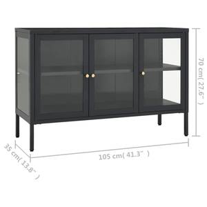 Sideboard ADELA Stahl und Glas Grau Grau - Metall - 105 x 70 x 35 cm