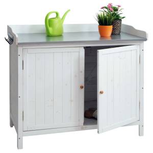 Gartenschrank mit Arbeitsplatte L69 Weiß