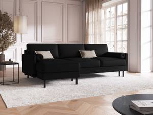 Schlaf-Ecksofa + Box SCOTT 5 Sitzplätze Schwarz