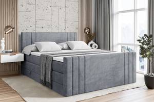 Boxspringbett IDRIKO-Z KING Hellgrau - Breite: 160 cm