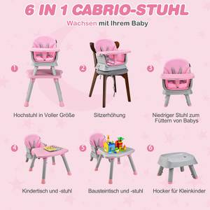 6-in-1 Babyhochstuhl Pink