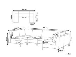 U-förmiges Sofa EVJA Pink