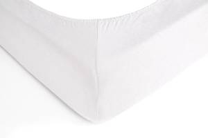 Jersey Spannbettlaken Bettlaken Weiß - Textil - 100 x 32-23 x 200 cm