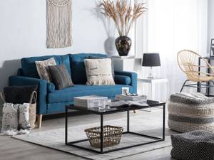 2-Sitzer Sofa KALMAR Blau - Eiche Hell