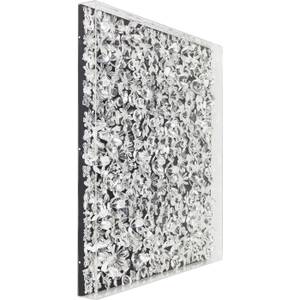 Deko Rahmen Silver Flower Schwarz - Glas - 100 x 100 x 8 cm