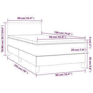 Boxspringbett 3017265-1 Dunkelgrau - 90 x 193 cm