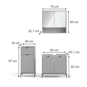 Badmöbel-Set Eliza 40704 Grau - Holzwerkstoff - 70 x 63 x 45 cm