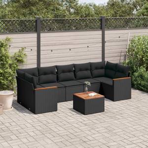 Gartensitzgruppe K3301(8-tlg) Schwarz - Tiefe: 62 cm