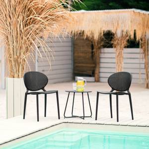 Chaise de jardin lot de 4 2470 Noir