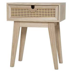 Nachttisch Kali Beige - Holzwerkstoff - Massivholz - 32 x 55 x 45 cm