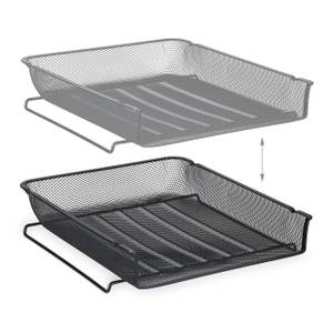 Dokumentenablage Metall stapelbar Schwarz - Metall - 29 x 7 x 34 cm