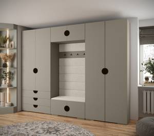 Garderobe Inova 4 Z14 Schwarz - Grau - Weiß - Schwarz