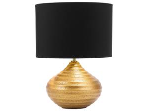 Tischlampen KUBAN Schwarz - Gold - Sandbraun