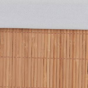 Sitzhocker mit Stauraum Braun - Weiß - Bambus - Holzwerkstoff - Textil - 35 x 35 x 35 cm