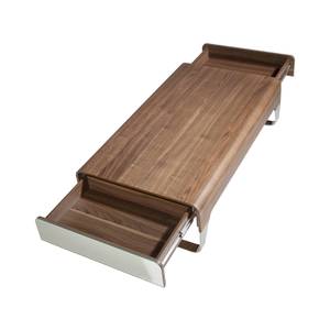 Table basse en bois de noyer et acier Marron - Métal - Bois massif - Bois/Imitation - 120 x 34 x 70 cm