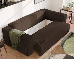 Sofa Bali Braun - Holzwerkstoff - 255 x 59 x 105 cm