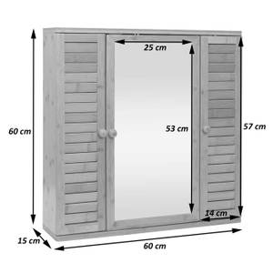 Spiegelschrank B18 Braun - Bambus - Glas - 60 x 60 x 15 cm