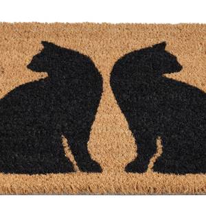 Paillasson coco avec motif de chat Noir - Marron - Fibres naturelles - Matière plastique - 60 x 2 x 40 cm