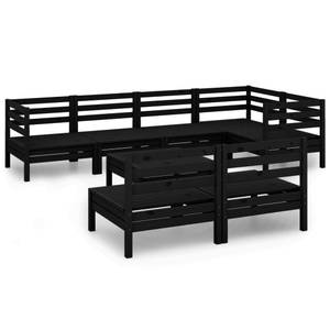 Garten-Lounge-Set Schwarz - Massivholz - Holzart/Dekor - 64 x 29 x 64 cm