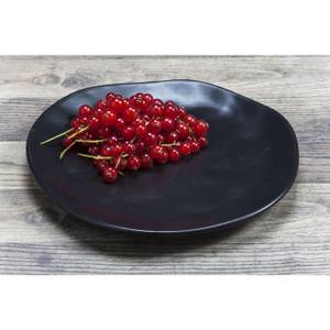 Assiettes plates Organic (lot de 4) Noir - 20 x 2 x 20 cm